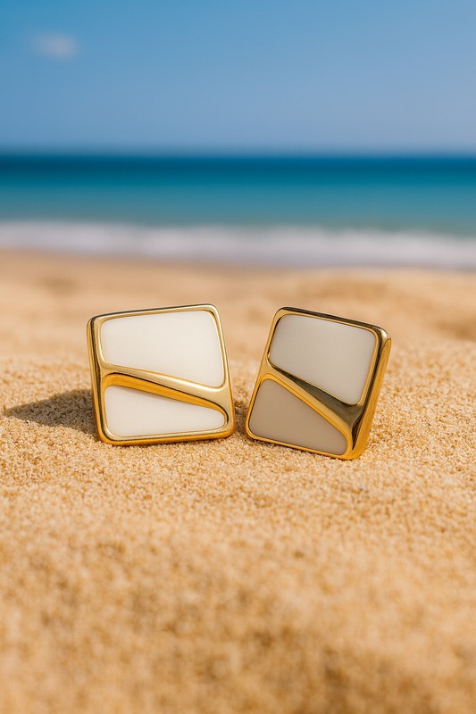 Jewello Adorable gold-plated square design dainty anti tarnish Korean earring for women and girls.