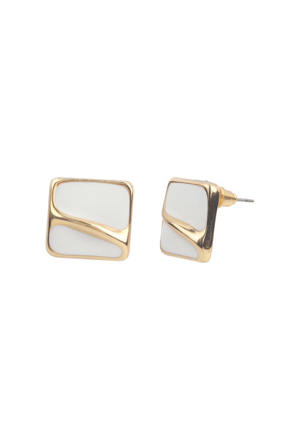 Jewello Adorable gold-plated square design dainty anti tarnish Korean earring for women and girls.