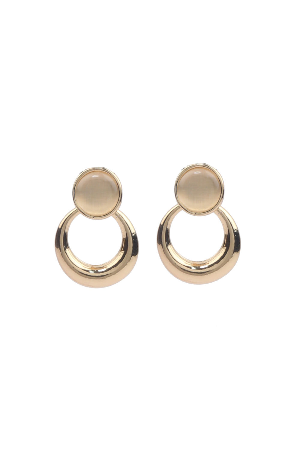 Jewello adorable gold-plated Bali design and light pink stone stud anti tarnish dangle Korean earring for women and girls.