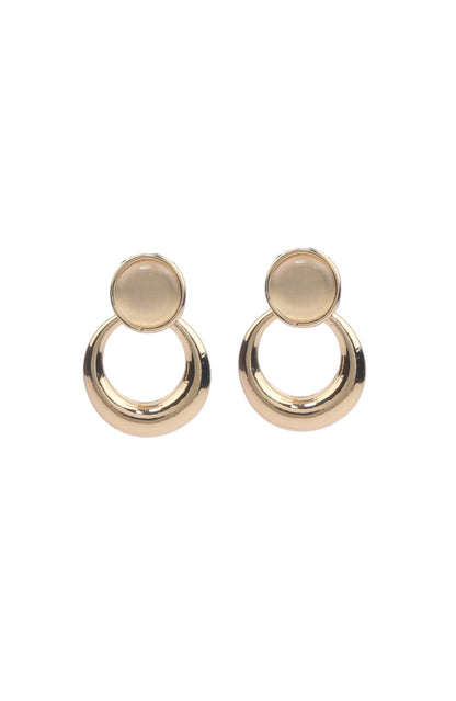 Jewello adorable gold-plated Bali design and light pink stone stud anti tarnish dangle Korean earring for women and girls.