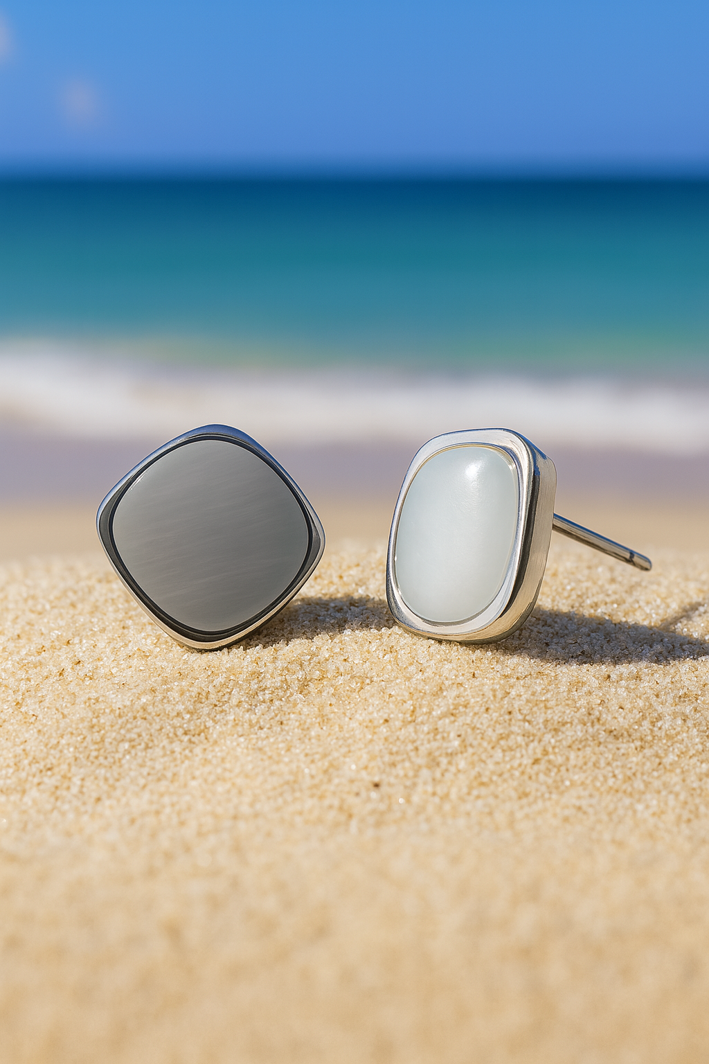Jewello fashionable silver-plated square design white stone stud anti tarnish Korean earring for women and girls. Gift for her.