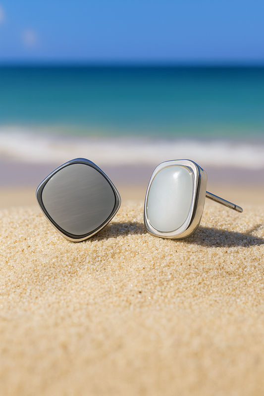 Jewello fashionable silver-plated square design white stone stud anti tarnish Korean earring for women and girls. Gift for her.