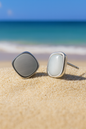 Jewello fashionable silver-plated square design white stone stud anti tarnish Korean earring for women and girls. Gift for her.