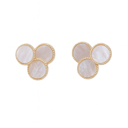 Jewello stylish gold-plated circle design with light pink stone stud dainty Korean earring for women and girls.
