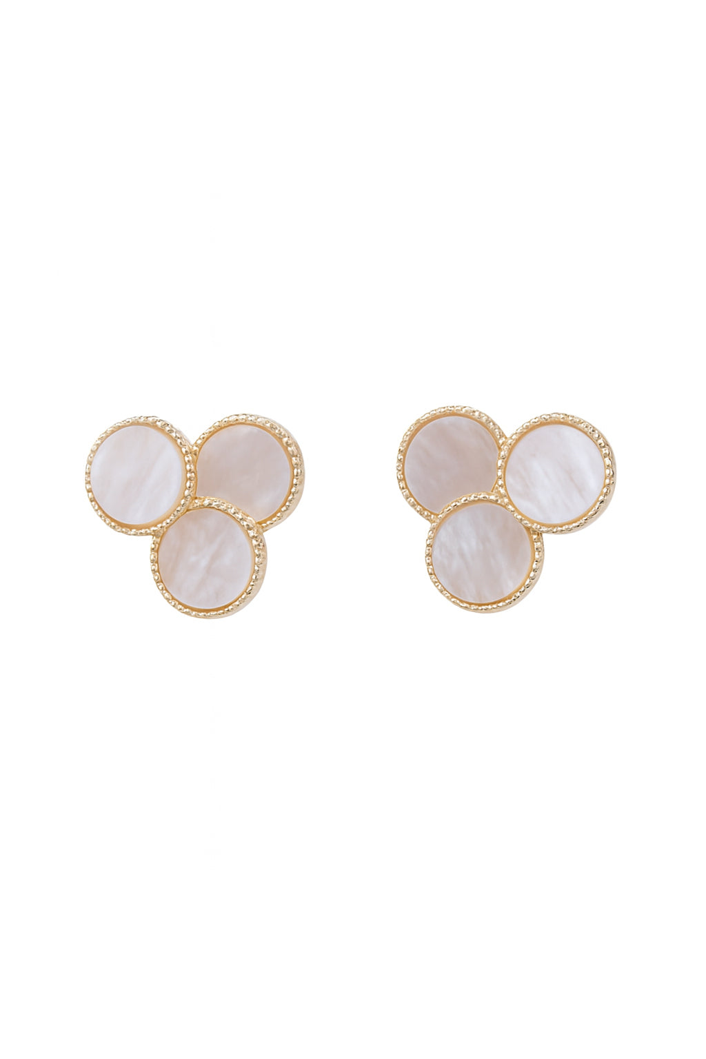 Jewello stylish gold-plated circle design with light pink stone stud dainty Korean earring for women and girls.