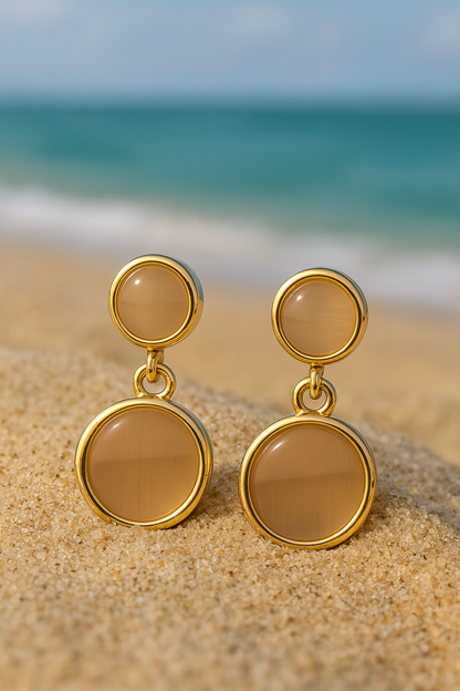 Jewello delicate gold plated and white stone stud dangle Korean earring for women and girls.