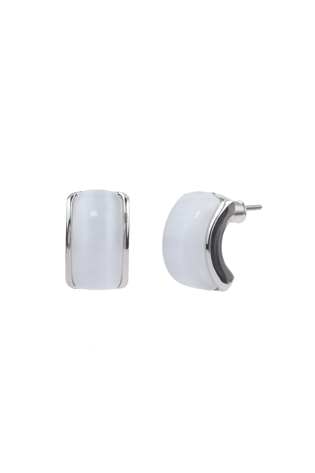 Jewello prettiest silver plated half moon design anti tarnish dainty Korean earring for women and girls.