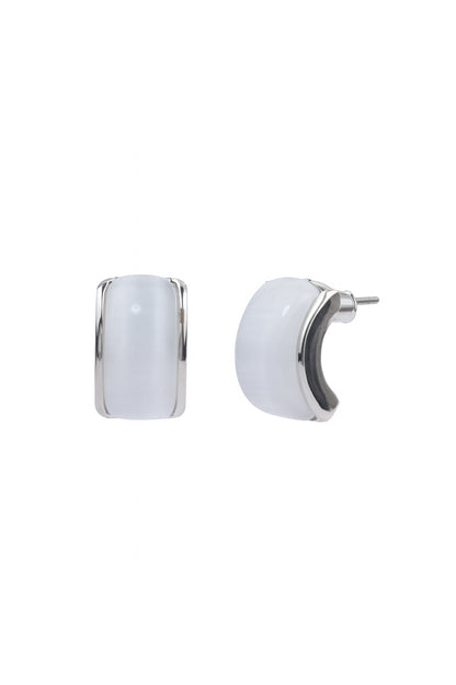 Jewello prettiest silver plated half moon design anti tarnish dainty Korean earring for women and girls.