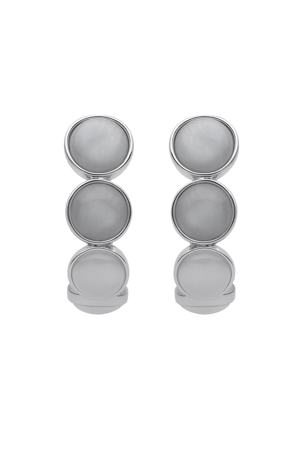 Jewello trendy silver-plated white stone stud anti tarnish Korean earring for women and girls.