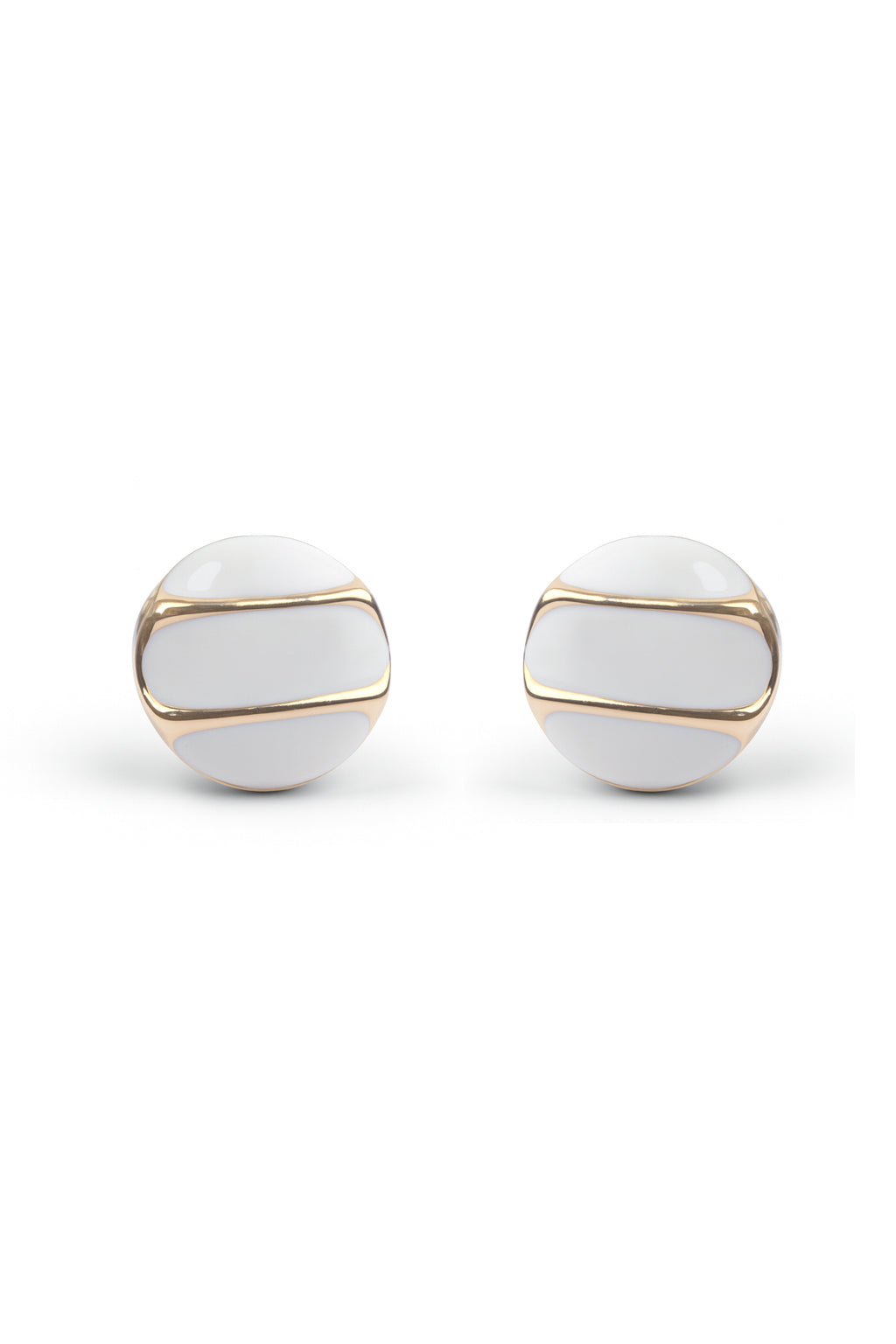 Jewello trendy gold-plated circle shape white stone stud dainty anti tarnish Korean earring for women and girls.