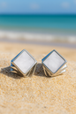 Jewello stylish silver-plated square design with white stone stud anti tarnish Korean earring for women and girls.