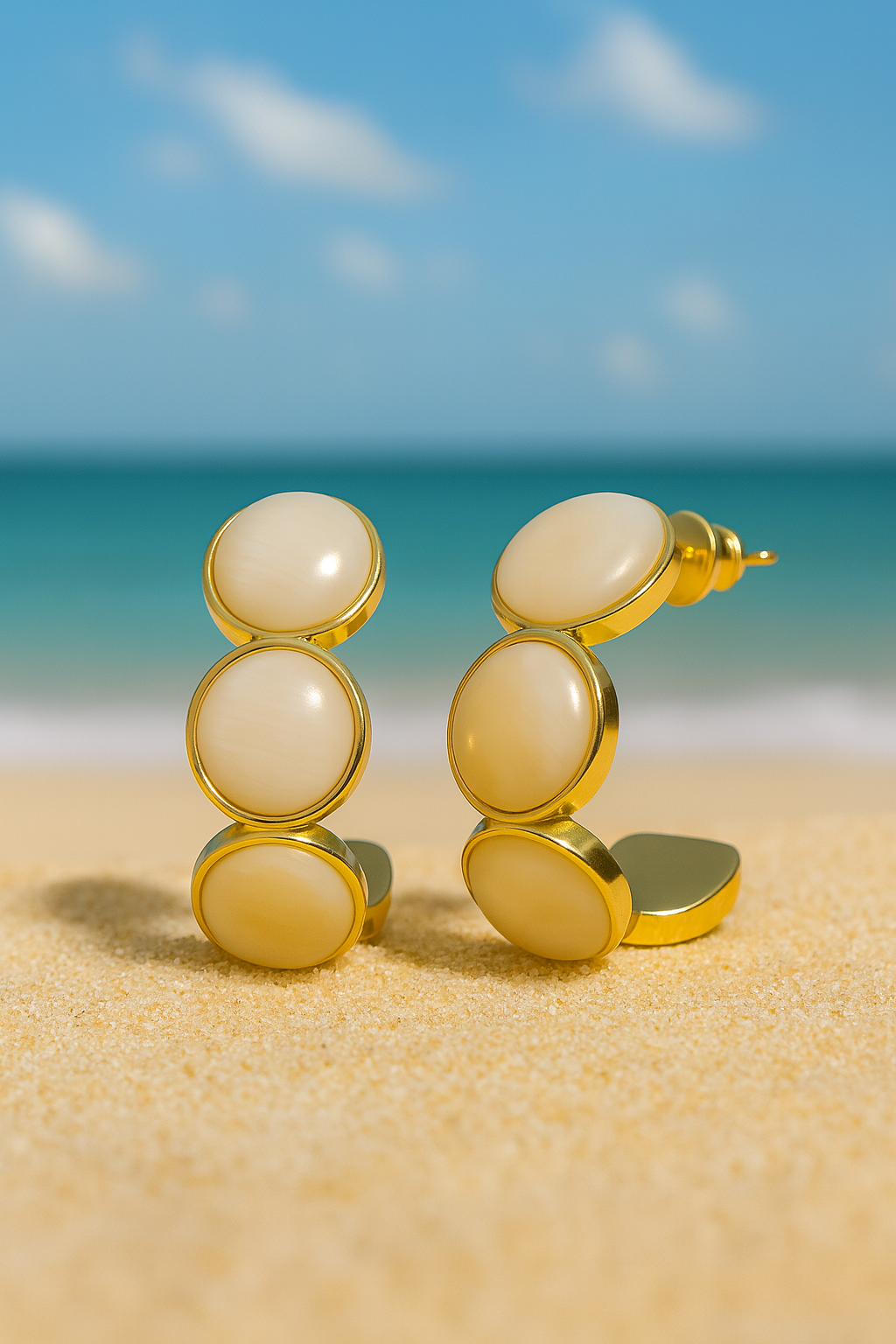 Jewello delicate gold-plated stone stud Korean earring for women and girls.