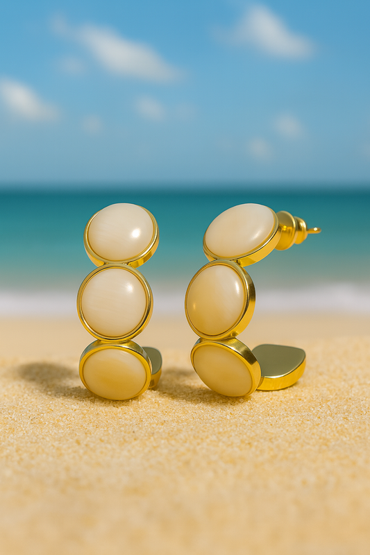 Jewello delicate gold-plated stone stud Korean earring for women and girls.
