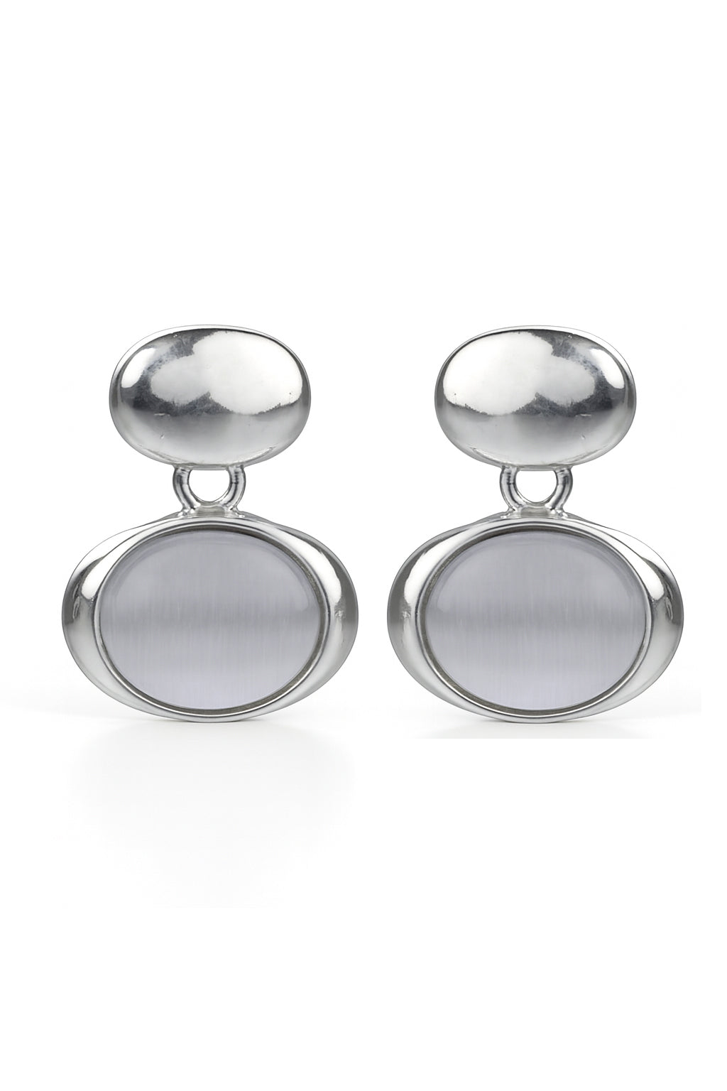 Jewello silver plated oval shape design anti tarnish Korean earring for women and girls.