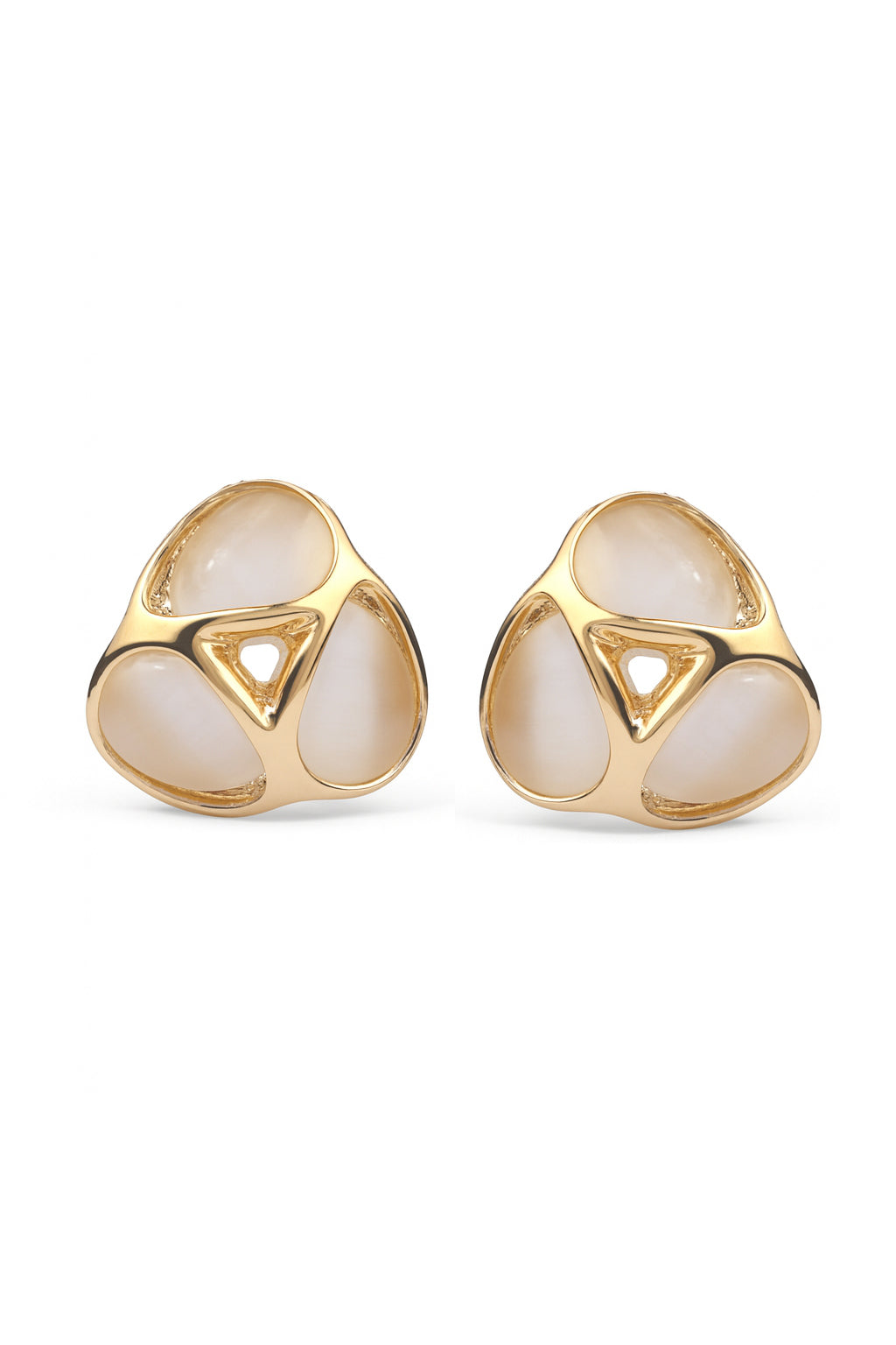 Jewello delicate gold plated light pink stone stud dainty Korean earring for women and girls.