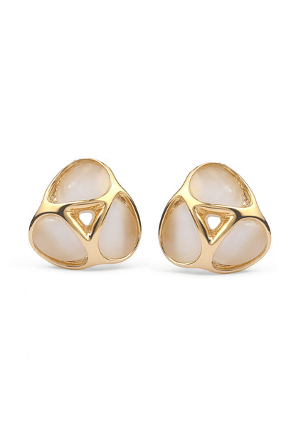Jewello delicate gold plated light pink stone stud dainty Korean earring for women and girls.