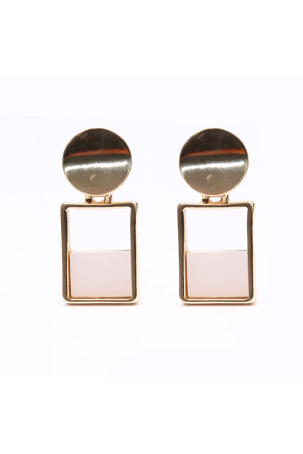 Jewello golden finish multi shape design anti tarnish Korean earring for women and girls.