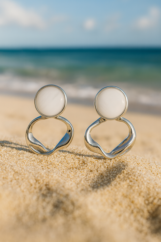 Jewello fancy silver plated round shape stone stud anti tarnish Korean earring for women and girls.
