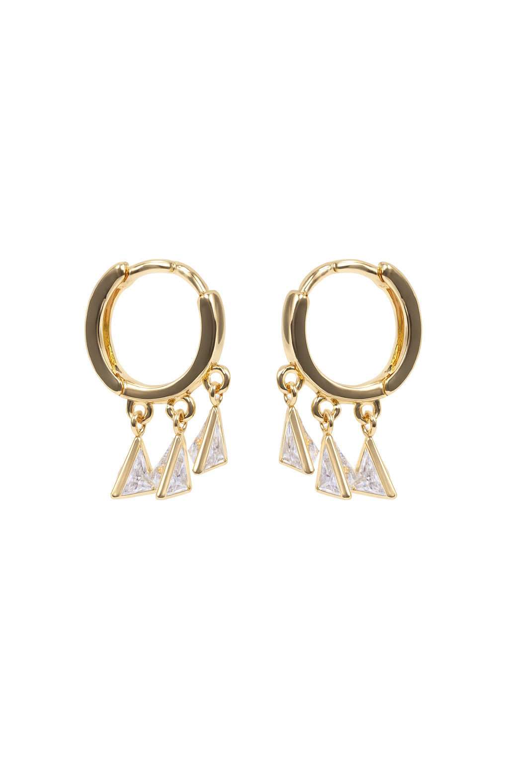 Jewello fancy sterling gold plated Bali design with triangle shape stone stud anti tarnish Bali Korean earring for women and girls. r.