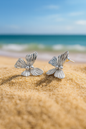 Jewello charming silver-plated butter fly design and pearl bead stud Korean earring for women and girls.
