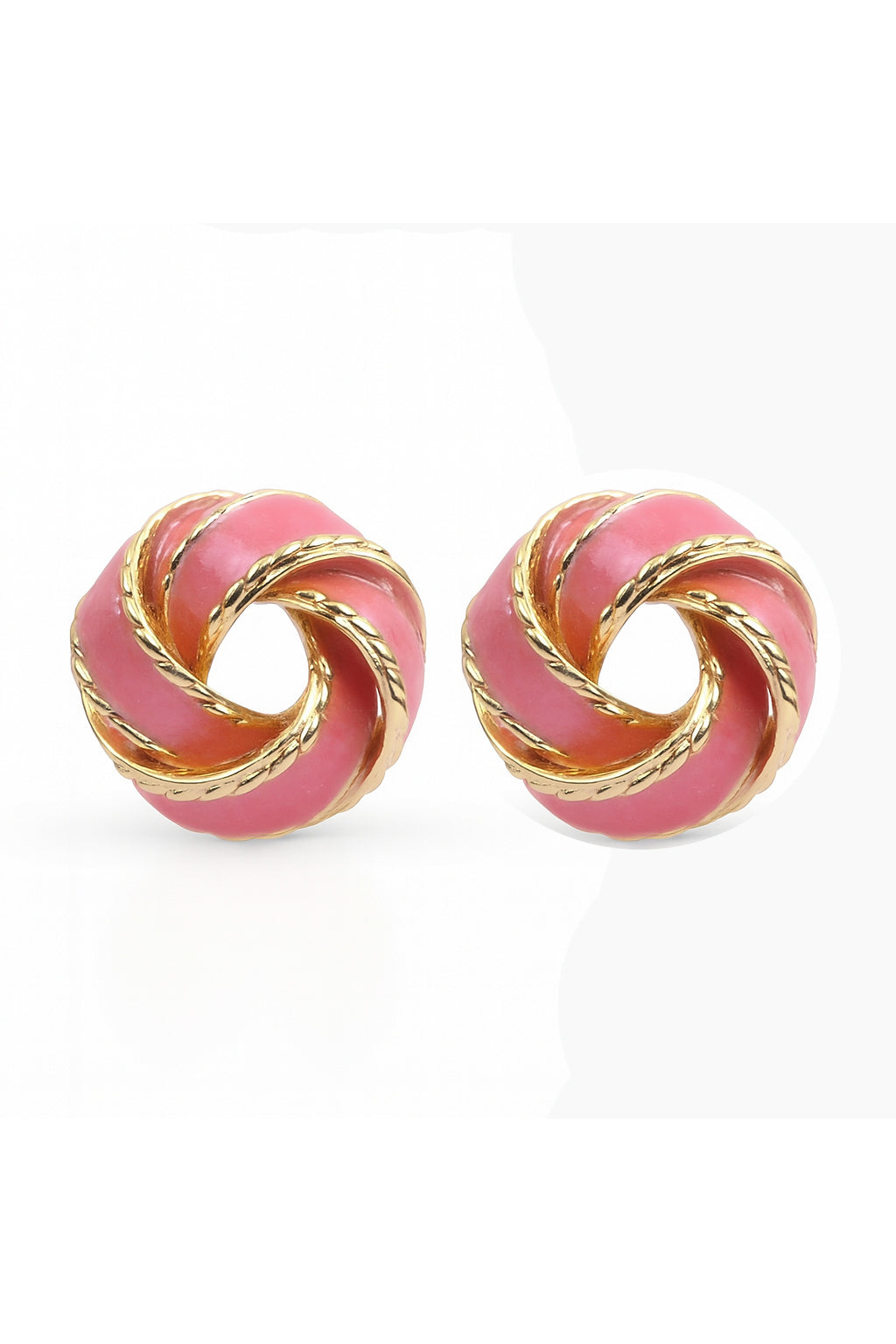 Jewello trendy gold plated pink dainty earring for women and girls, daily wear earring, office wear earring, party wear earring, gift for her.