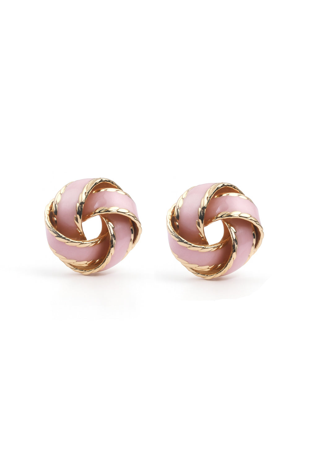 Jewello trendy gold plated light pink design dainty anti tarnish Korean earring for women and girls.