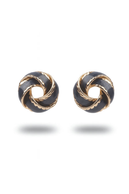 Jewello Adorable gold-plated black dainty anti tarnish Korean earring for women and girls. Daily wear earring, party wear earring, office wear earring, gift for her.