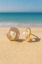 Jewello beautiful gold-plated pink colour and pearl stud dainty Korean earring for women and girls. Daily wear earring, party wear earring, office wear earring. Gift for her.
