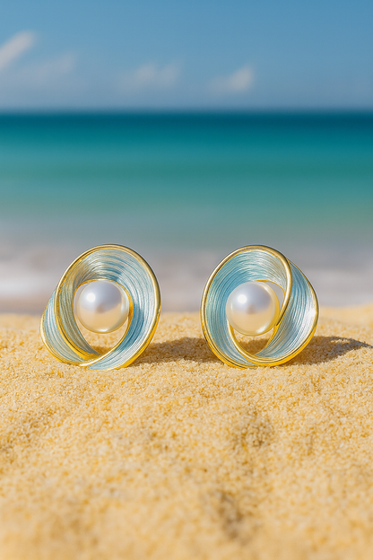 Jewello fashionable gold-plated pearl stud dainty Korean earring for women and girls. Daily wear earring, party wear earring, office wear earring. Gift for her.