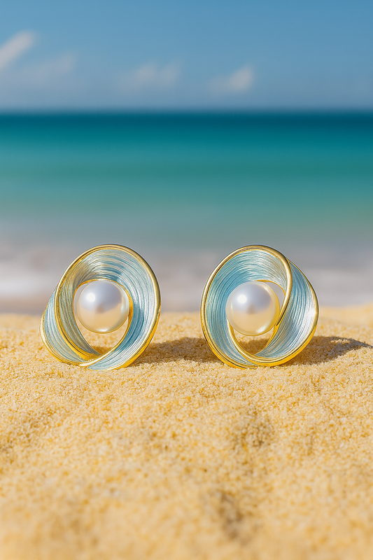Jewello fashionable gold-plated pearl stud dainty Korean earring for women and girls. Daily wear earring, party wear earring, office wear earring. Gift for her.
