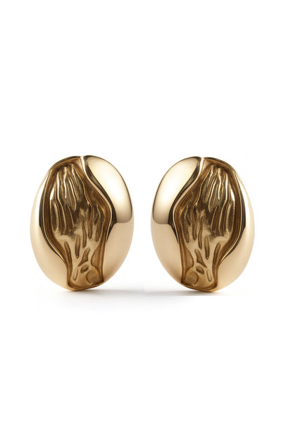 Jewello gorgeous gold-plated oval shape design gold collared dainty Korean earring for women and girls. Daily wear earring, office wear earring. Party wear earring, gift for her.