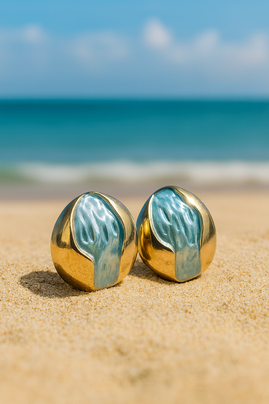 Jewello trendy gold-plated oval design dainty Korean earring for women and girls. Daily wear earring, party wear earring, office wear earring. Gift for her.