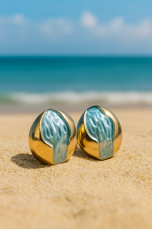 Jewello trendy gold-plated oval design dainty Korean earring for women and girls. Daily wear earring, party wear earring, office wear earring. Gift for her.
