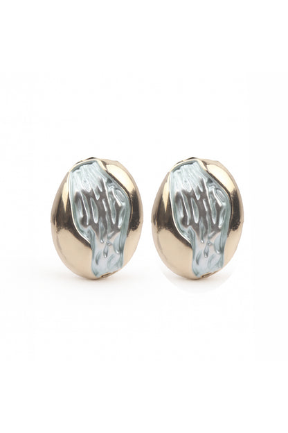 Jewello trendy gold-plated oval design dainty Korean earring for women and girls. Daily wear earring, party wear earring, office wear earring. Gift for her.