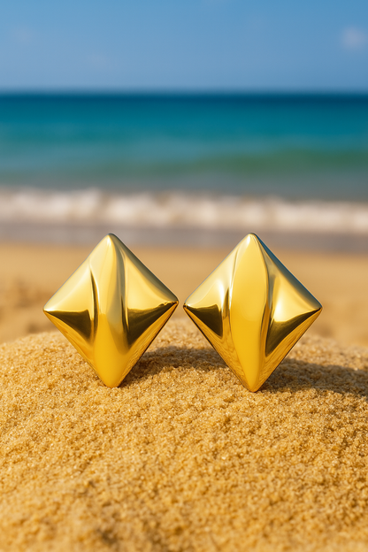 Jewello trendy square design and stainless steal dainty Korean earring for women and girls.