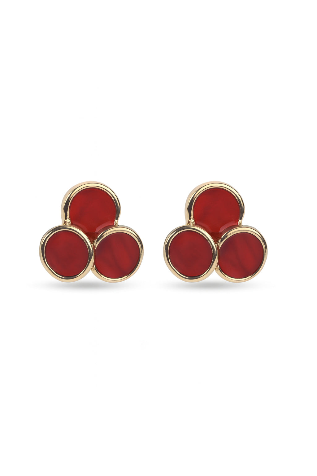 Jewello delicate gold-plated red colour dainty korean earring for women and girls, daily wear earring. Office wear earring. Gift for her.