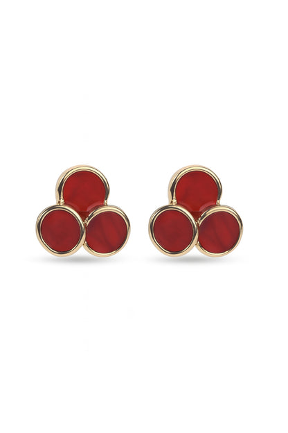 Jewello delicate gold-plated red colour dainty korean earring for women and girls, daily wear earring. Office wear earring. Gift for her.
