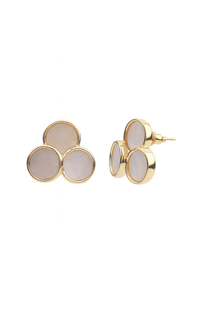 Jewello elegant gold plated radiant pink stone stud dainty korean earring for women and girls. Daily wear earring. Office wear earring. Gift for her.