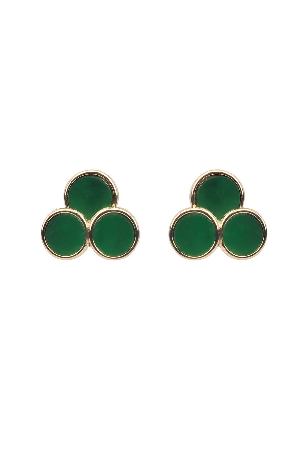 Jewello trendy gold-plated green stone stud dainty anti tarnish korean earring for women and girls, daily wear earring, office wear earring, gift for her.
