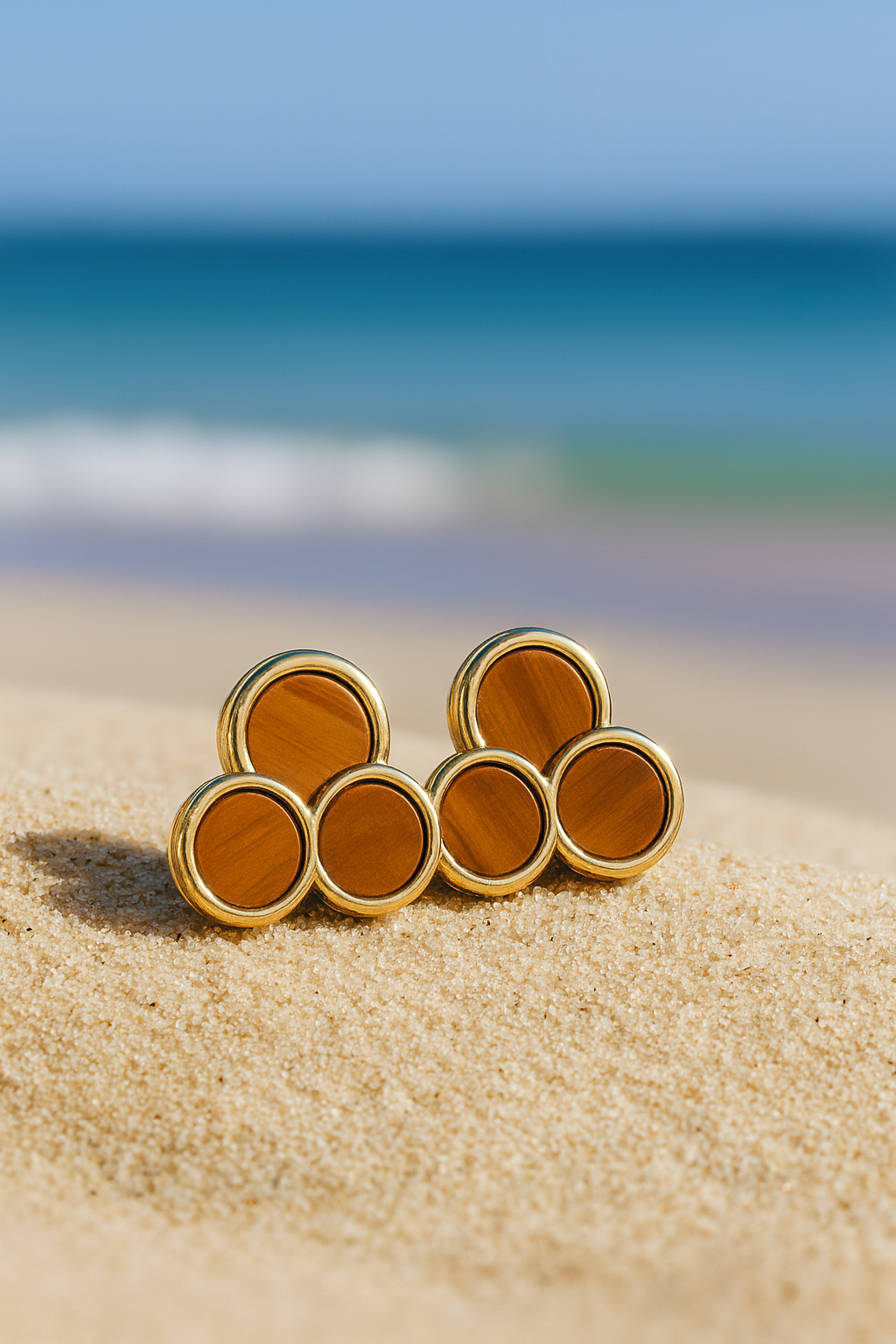 Jewello trendy gold-plated brown stone stud dainty korean earring for women and girls. Daily wear earring, office wear earring, gift for her.