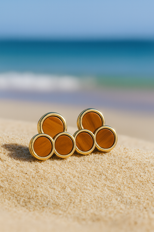 Jewello trendy gold-plated brown stone stud dainty korean earring for women and girls. Daily wear earring, office wear earring, gift for her.