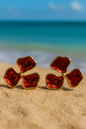 Jewello fashionable flower design with brown stone stud anti tarnish dainty korean earring for women and girls. Daily wear earring, office wear earring, gift for her.
