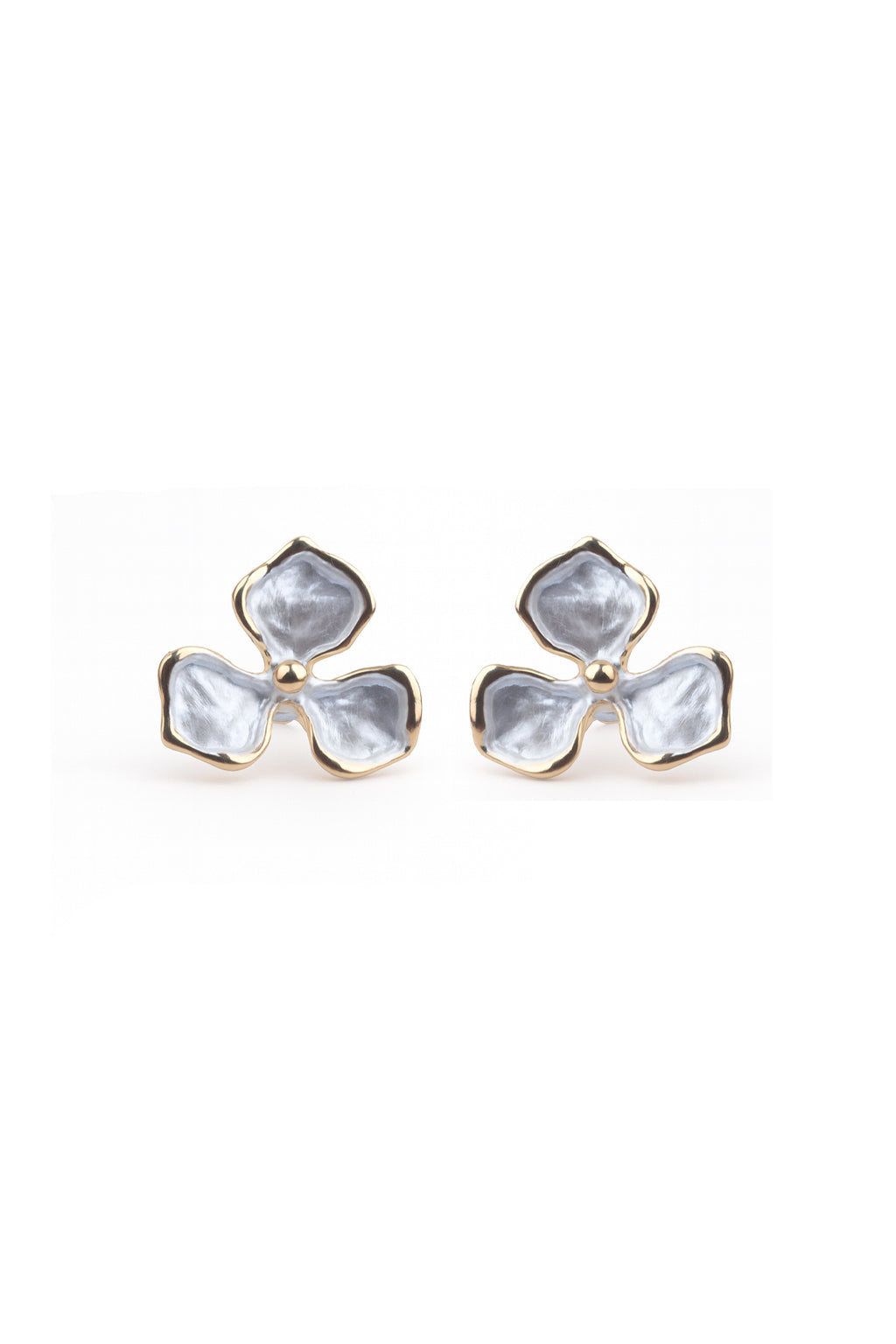 Jewello trendy flower design with white stone stud dainty korean earring for women and girls. Daily wear earring, office wear earring. Gift for her.