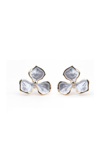 Jewello trendy flower design with white stone stud dainty korean earring for women and girls. Daily wear earring, office wear earring. Gift for her.