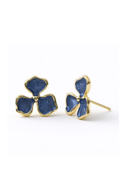 Jewello alluring gold plated flower design with grey stone stud korean earring for women and girls. Daily wear earring, office wear earring. gift for her.