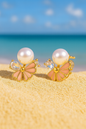 Jewello delicate floral design yellow colour with pearl and white stone Stone stud korean earring for women and girls. Gift for her.