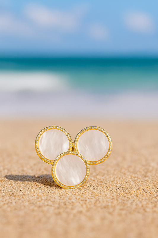 Jewello stylish gold-plated circle design with light pink stone stud dainty Korean earring for women and girls.