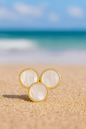 Jewello stylish gold-plated circle design with light pink stone stud dainty Korean earring for women and girls.